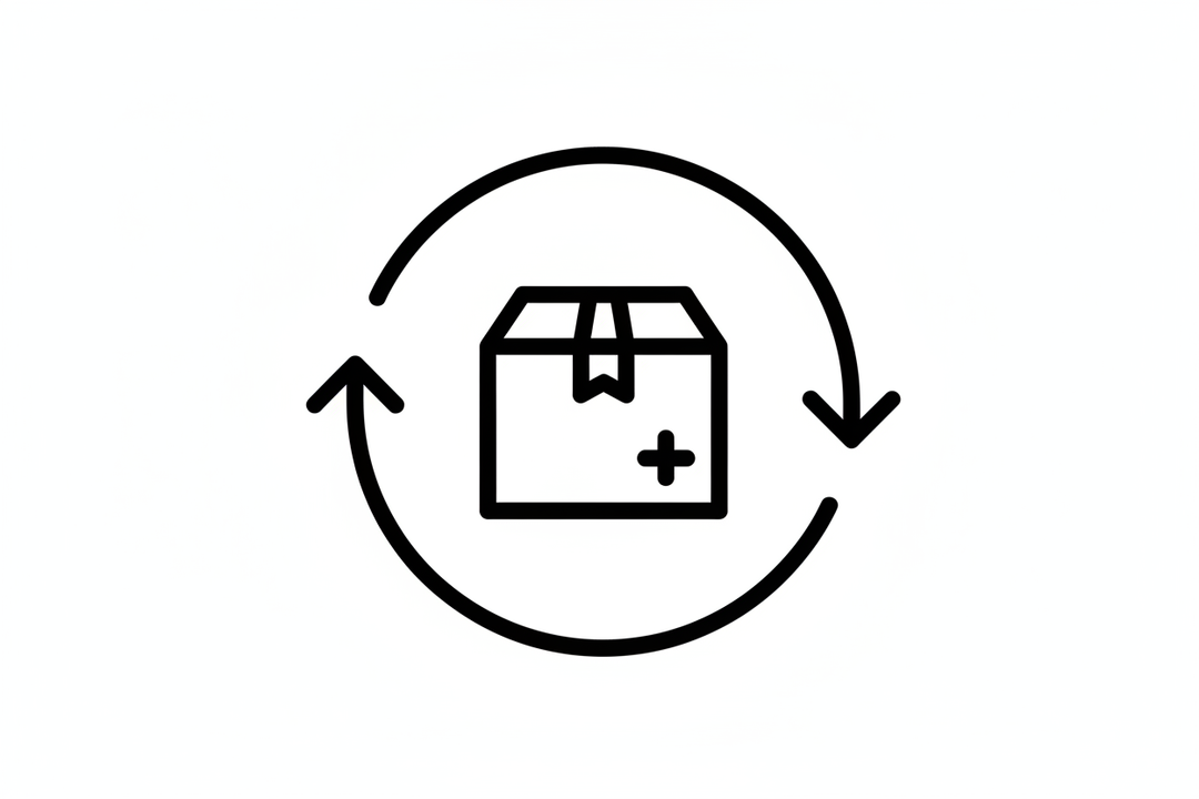 easy returns black and white icon